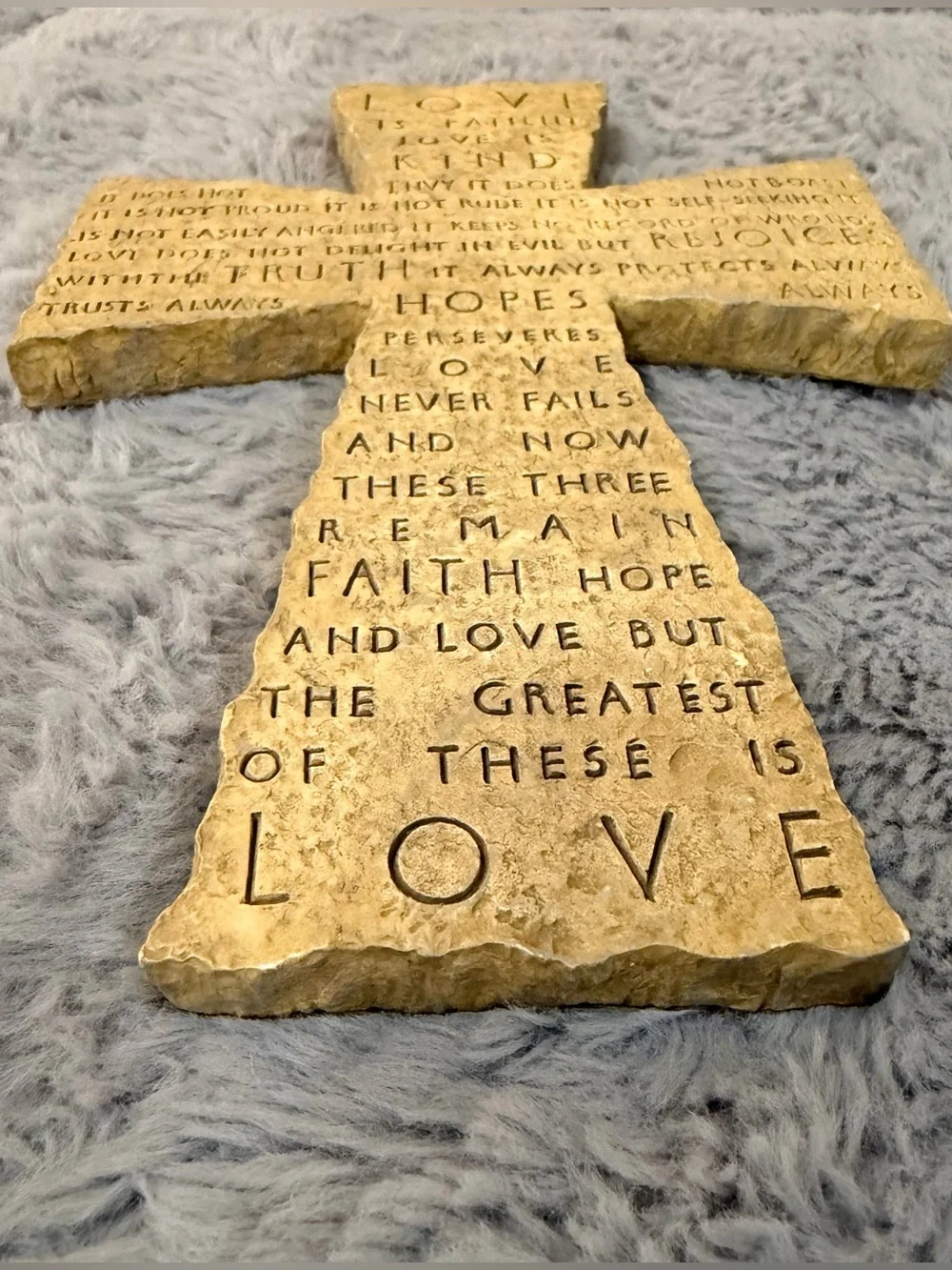 Vintage Wall Cross Decor 1 Corinthians 13:4-8 “Love is Patient”